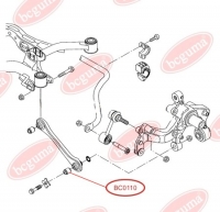 Сайлентблок заднего продольного рычага, левый Audi/Seat/Skoda/VW 04- 40.5x12x60/30