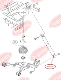 Втулка заднего амортизатора, нижняя VW Caddy 03- (12x41x38) (амортиз. Sachs/Bilstein/Monroe)
