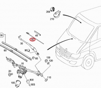 Форсунка омывателя стекла с шлангом левая-правая с 2006-