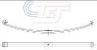 Рессора передняя 2х листовая SCANIA 2.2 / 32.90, 125.910 / 910) SCANIA 124, R