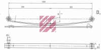 Усилитель задней рессоры DB712-815 АТЕГО h=25mm 80*800*800