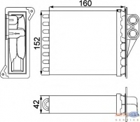 Радиатор печки 160x152x42 Sprinter 906 с 06года и Крафтер