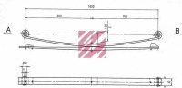 Рессора задняя 2листовая h=62mm 80*800*800 Атего